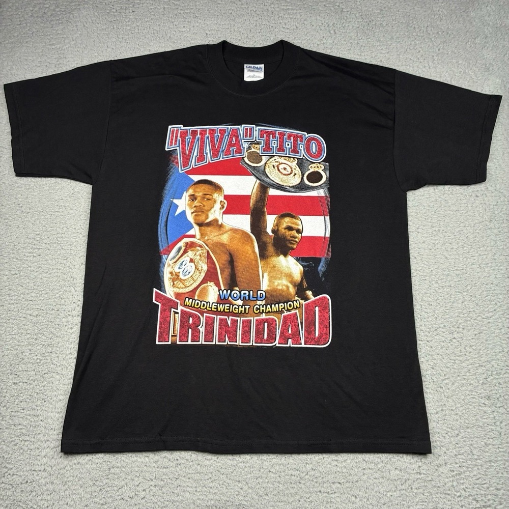 Vintage‎ Felix Tito Trinidad Viva Tito Puerto Rico Boxing Rap Tee T-Shirt XL